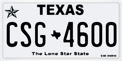 TX license plate CSG4600
