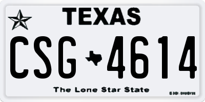TX license plate CSG4614
