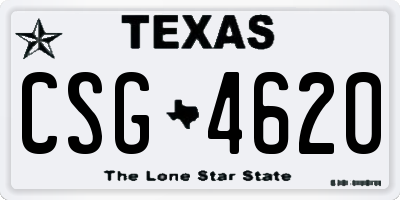 TX license plate CSG4620