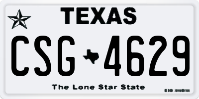 TX license plate CSG4629