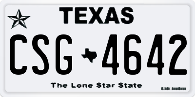 TX license plate CSG4642
