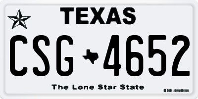 TX license plate CSG4652
