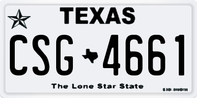 TX license plate CSG4661