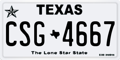 TX license plate CSG4667