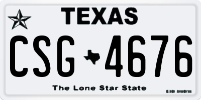 TX license plate CSG4676