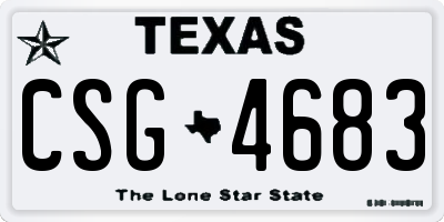 TX license plate CSG4683