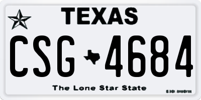 TX license plate CSG4684