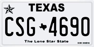 TX license plate CSG4690