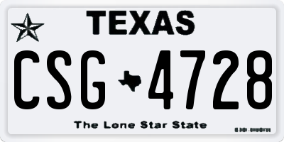 TX license plate CSG4728