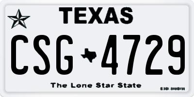 TX license plate CSG4729