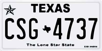 TX license plate CSG4737