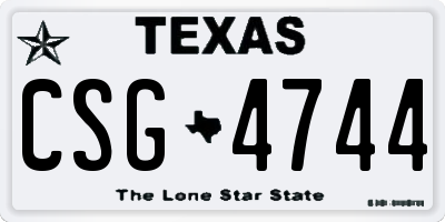 TX license plate CSG4744