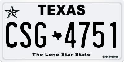 TX license plate CSG4751