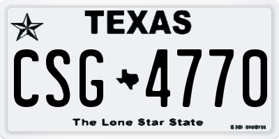 TX license plate CSG4770