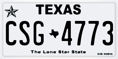 TX license plate CSG4773