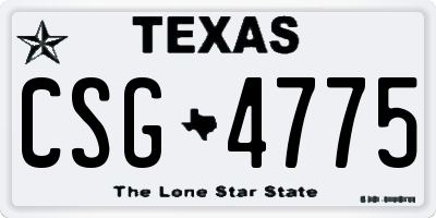 TX license plate CSG4775