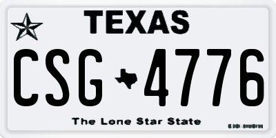 TX license plate CSG4776