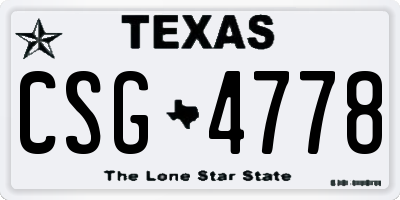 TX license plate CSG4778