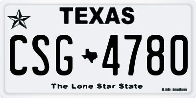TX license plate CSG4780