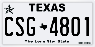 TX license plate CSG4801