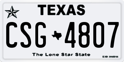 TX license plate CSG4807