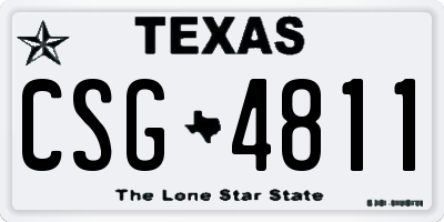 TX license plate CSG4811