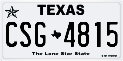 TX license plate CSG4815