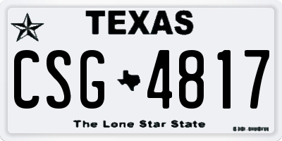 TX license plate CSG4817