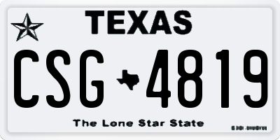 TX license plate CSG4819