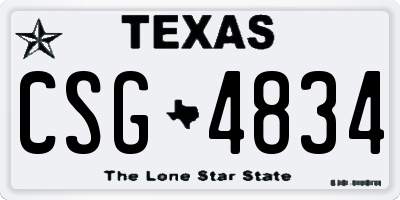 TX license plate CSG4834