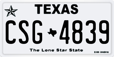 TX license plate CSG4839