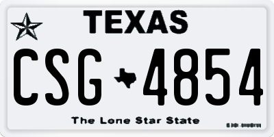 TX license plate CSG4854