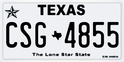 TX license plate CSG4855