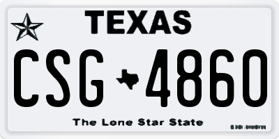 TX license plate CSG4860