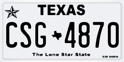 TX license plate CSG4870