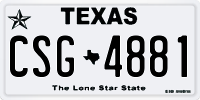 TX license plate CSG4881