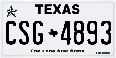 TX license plate CSG4893