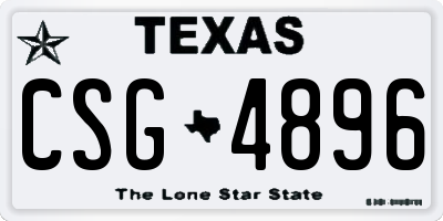 TX license plate CSG4896