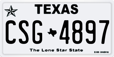 TX license plate CSG4897