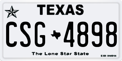 TX license plate CSG4898