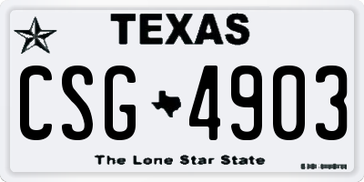 TX license plate CSG4903