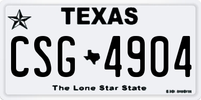 TX license plate CSG4904