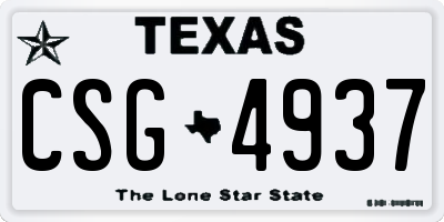 TX license plate CSG4937