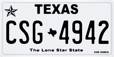 TX license plate CSG4942