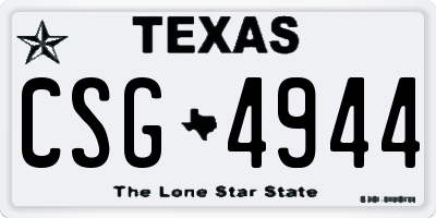 TX license plate CSG4944