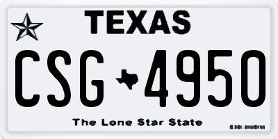 TX license plate CSG4950