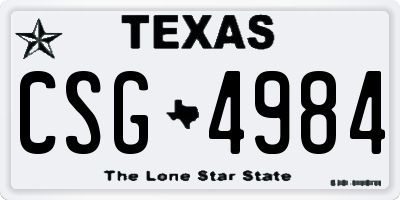 TX license plate CSG4984