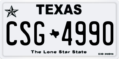 TX license plate CSG4990
