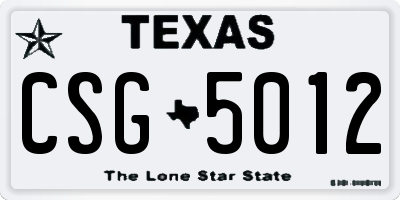 TX license plate CSG5012