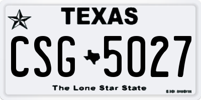 TX license plate CSG5027